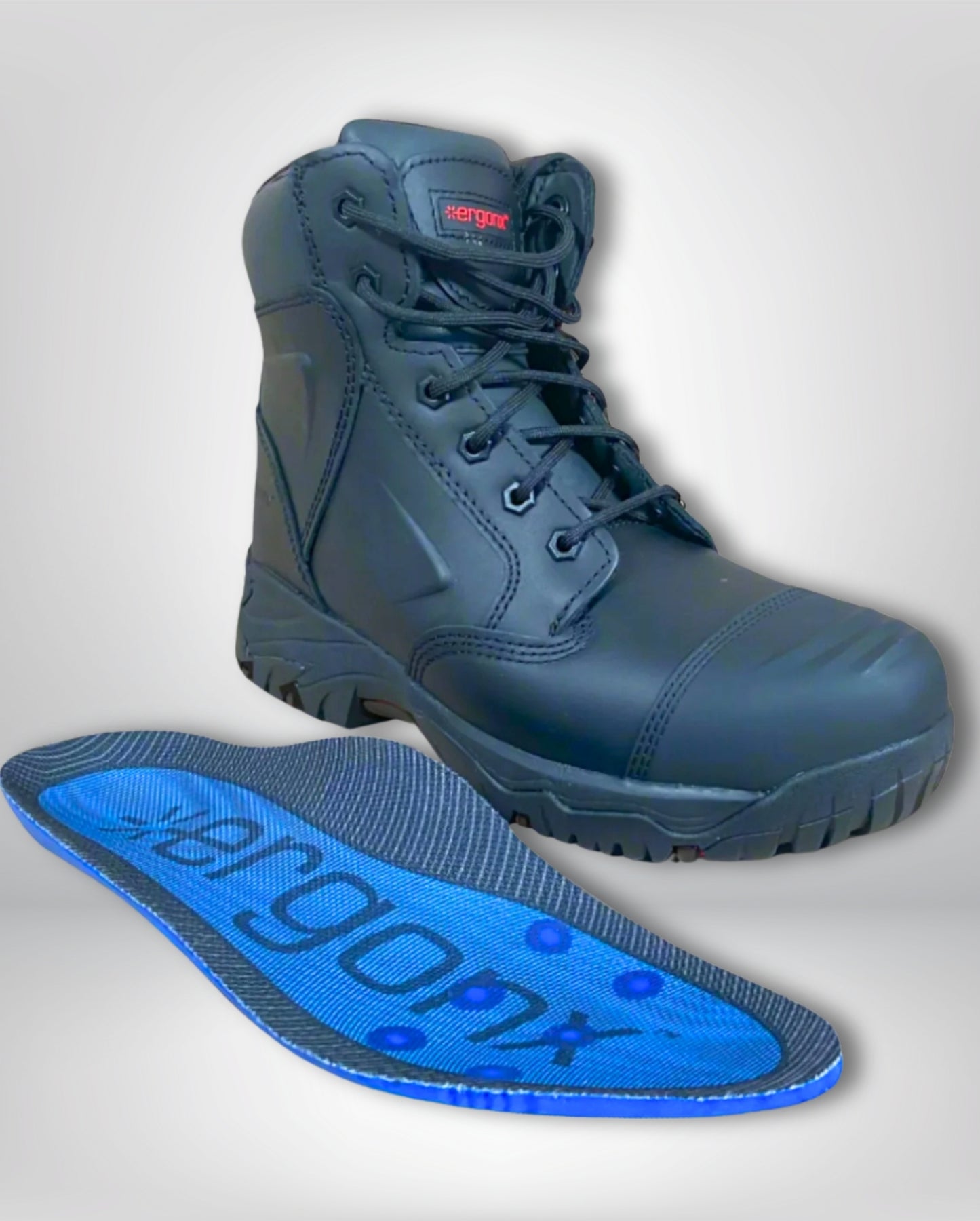 Ergonx Safety Boots Lace Up (Helium) Black