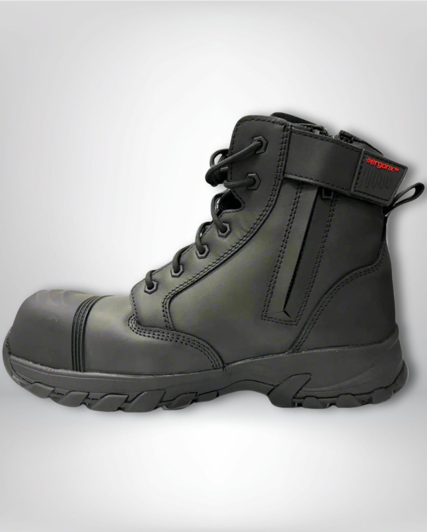 Ergonx Black Lace Up Safety Boots + Socks Bundle