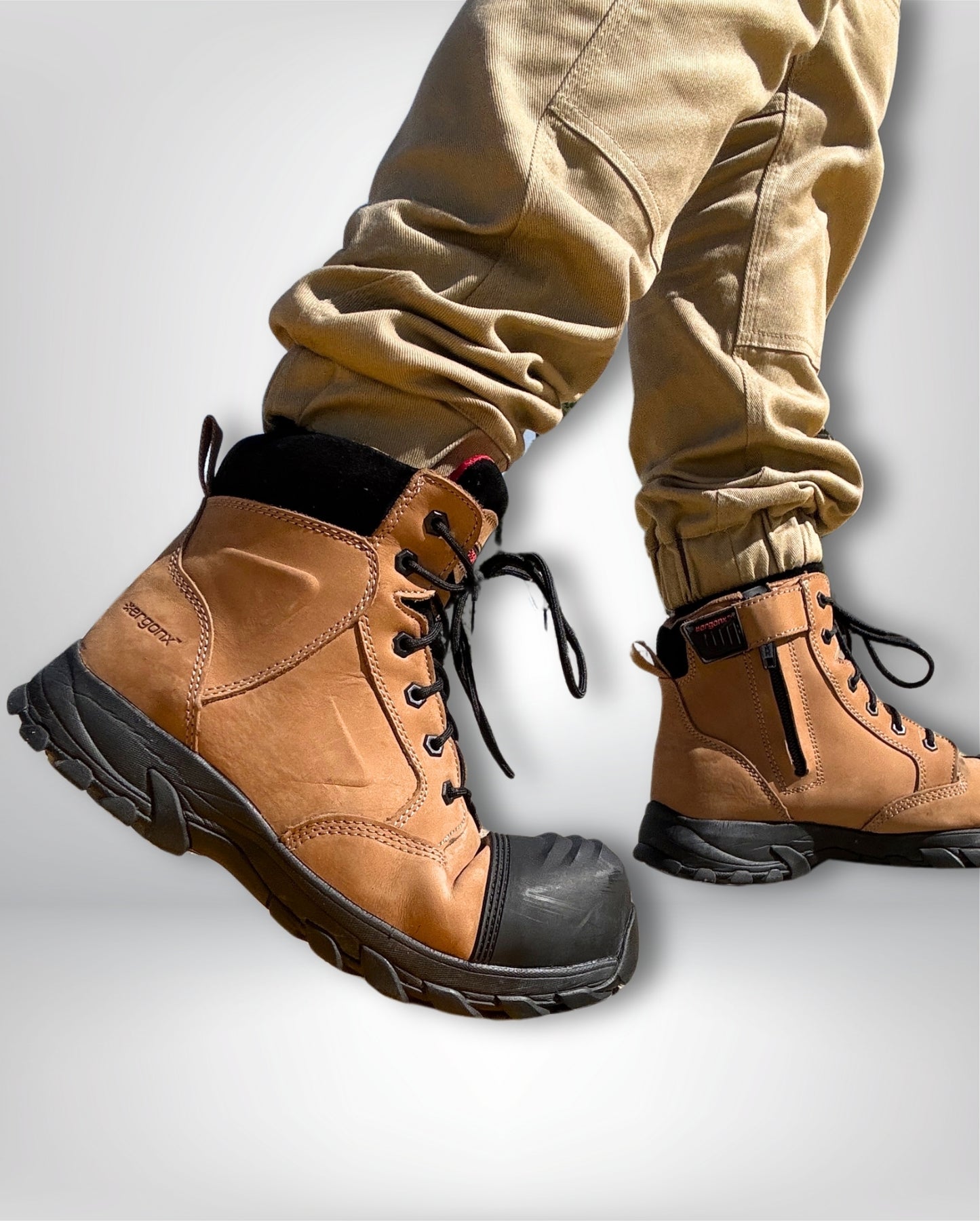 Ergonx Safety Boots Lace Up (Helium) Tan
