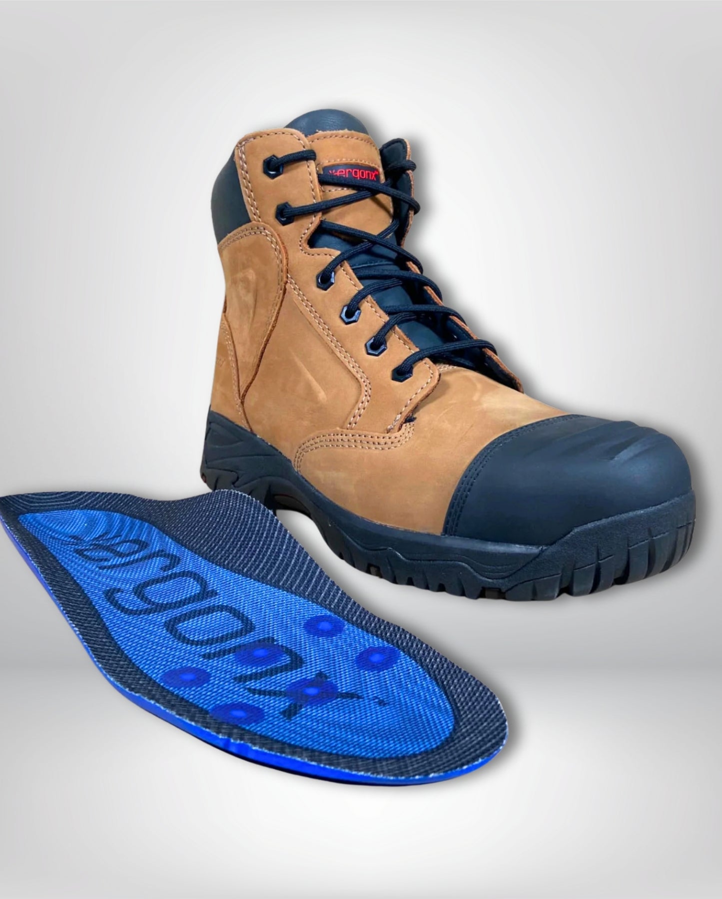 Ergonx Safety Boots Lace Up (Helium) Tan
