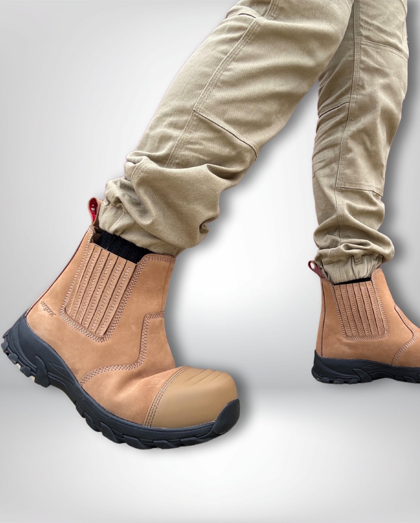 Ergonx Safety Boots Slip On (Hydrogen) Tan Toe