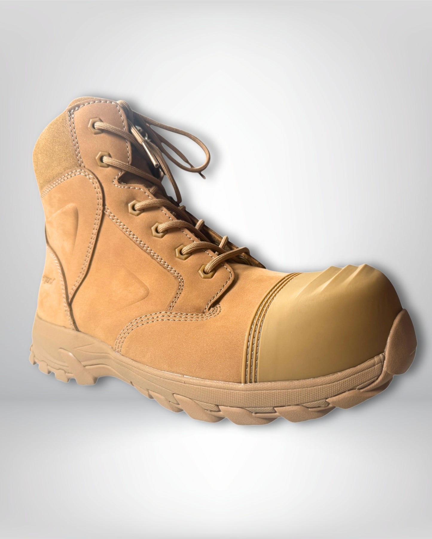 Ergonx All Tan Lace Up Safety Boots + Socks Bundle