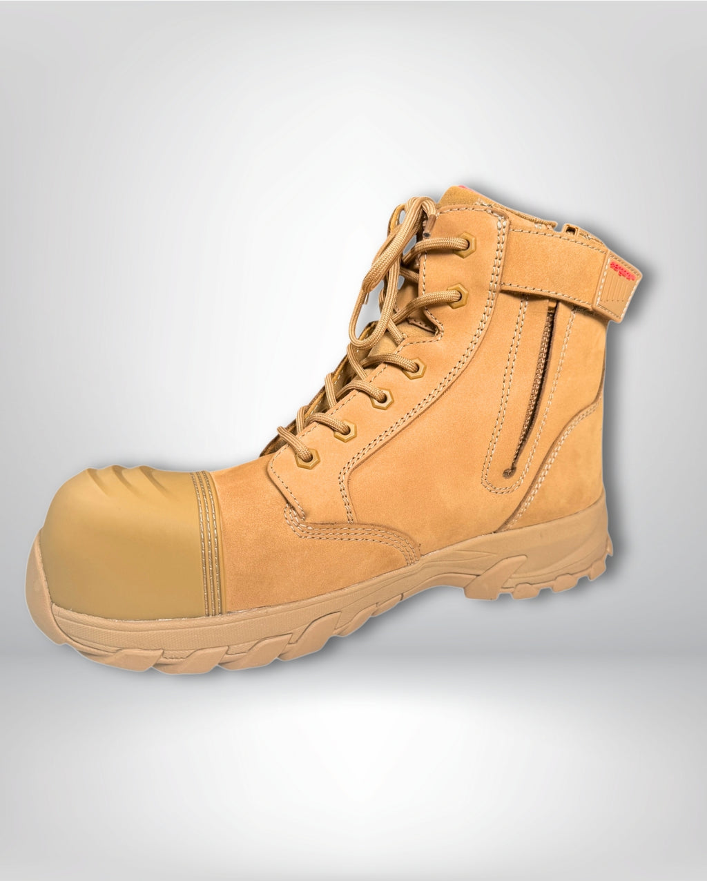 Ergonx All Tan Lace Up Safety Boots + 6 Socks + 1L Bottle & Cap Bundle