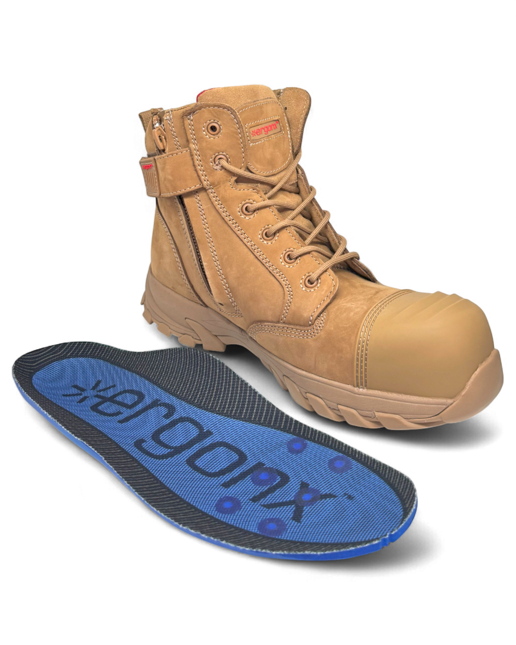 Ergonx Safety Boots Lace Up (Helium) All Tan