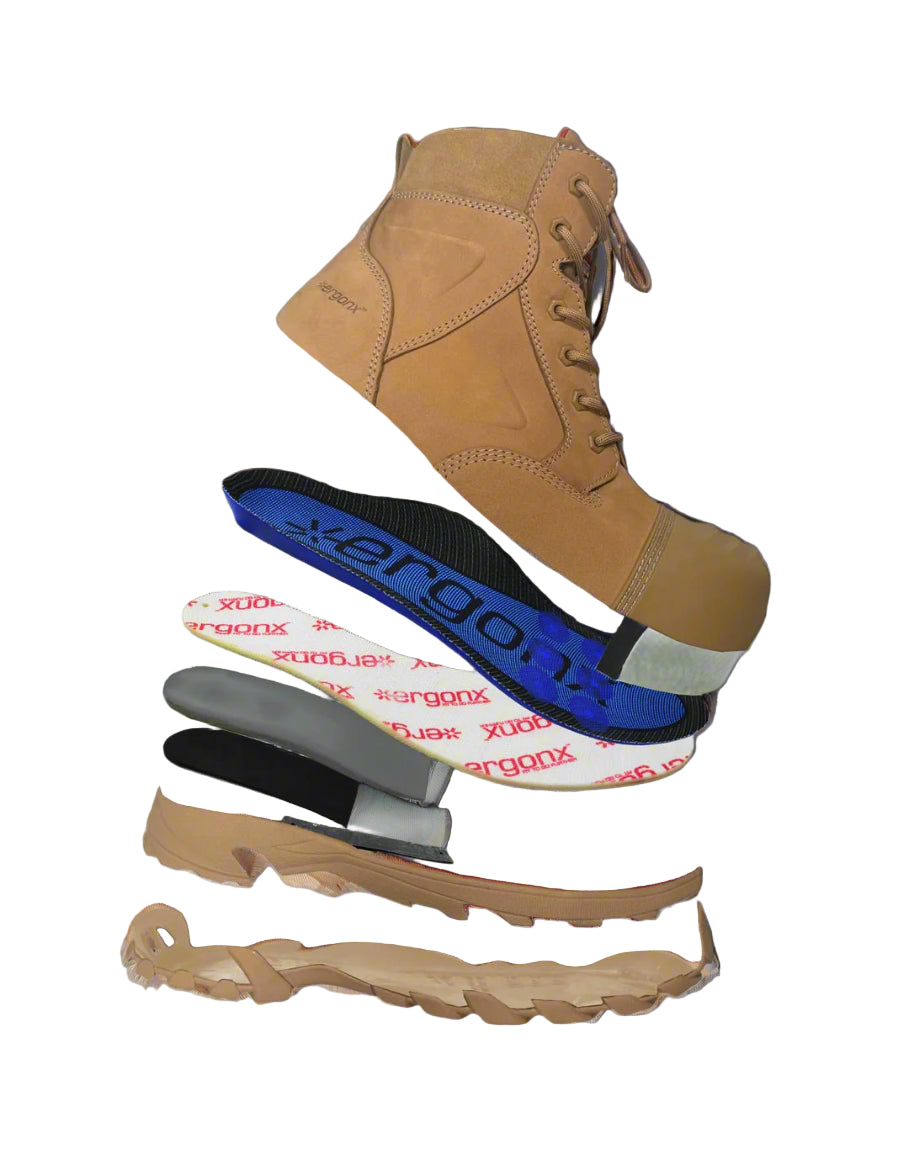 Ergonx Safety Boots Lace Up (Helium) All Tan