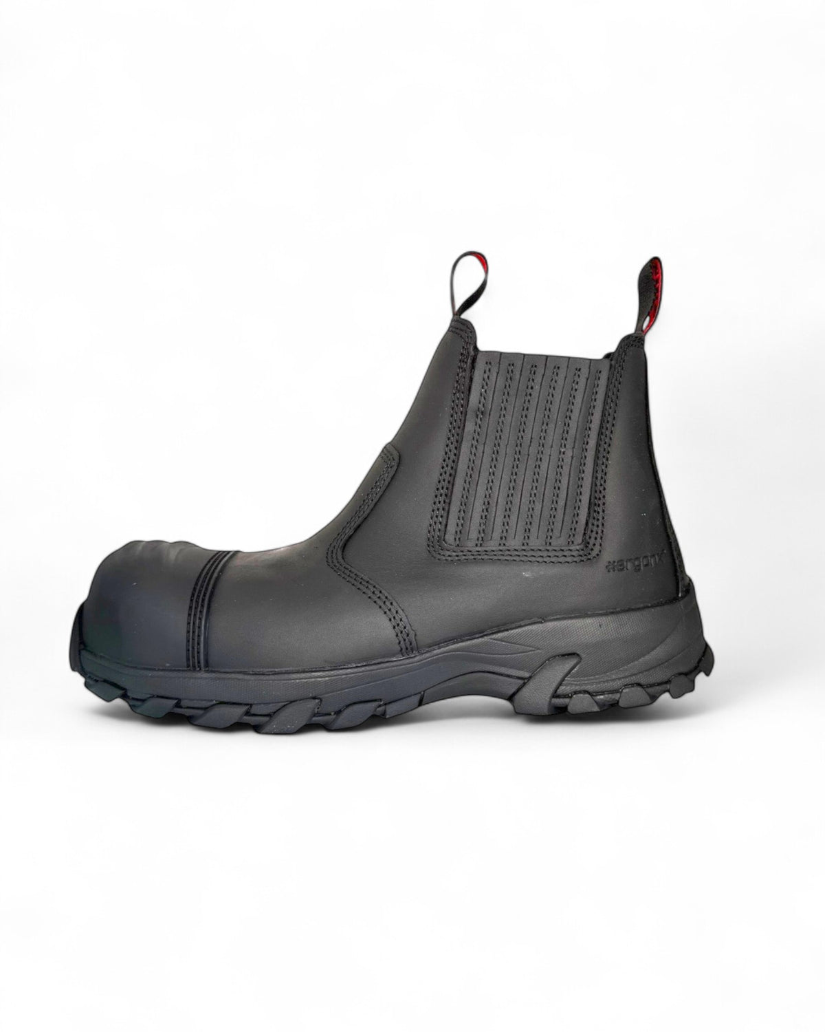 Ergonx Black Slip On Safety Boots + 6 Socks + 1L Bottle & Cap Bundle