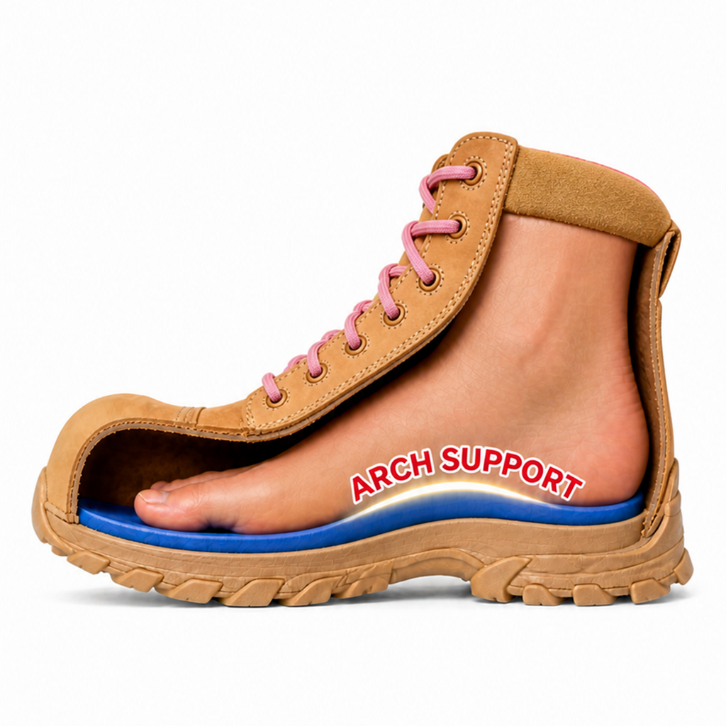 Ergonx women's Helium all tan safety work boots — product view 4